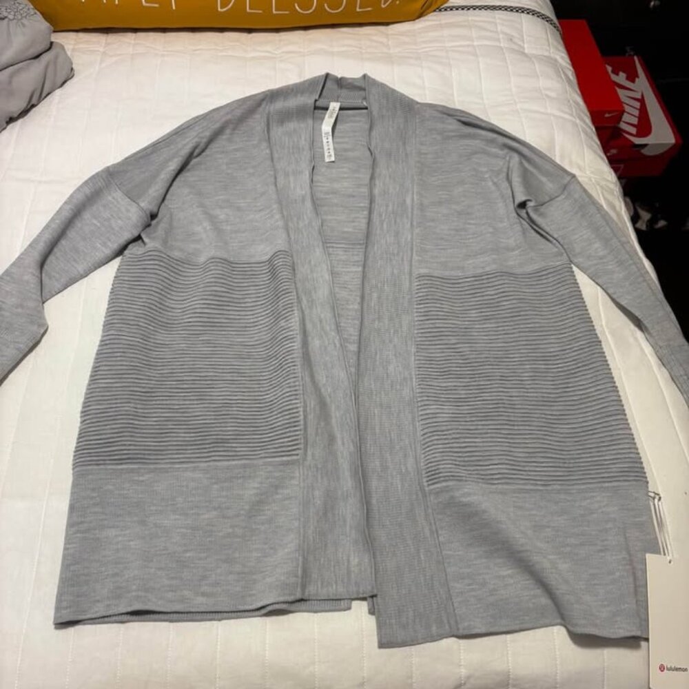 Lululemon gray cordigan sweater size 10